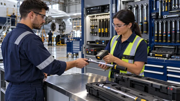 Tagged torque wrench handed over at the tool store