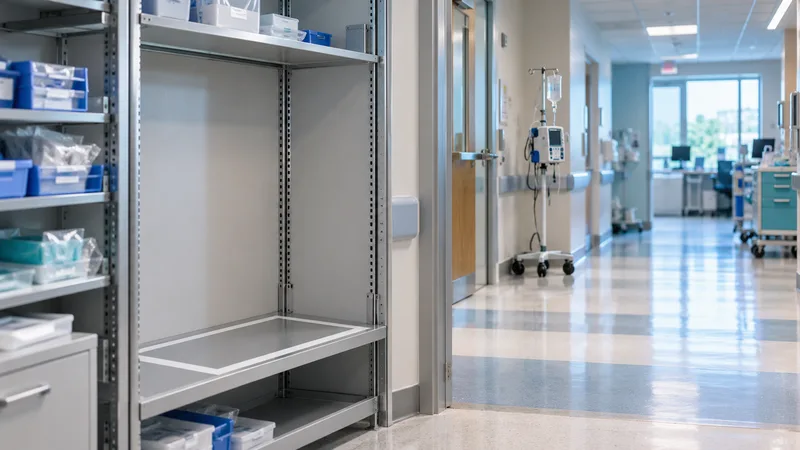 Empty equipment bay where an infusion pump should be