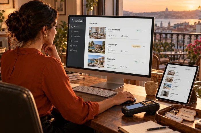 Manager reviewing rental inventory across properties