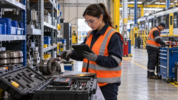 Depot technician verifying a critical spare