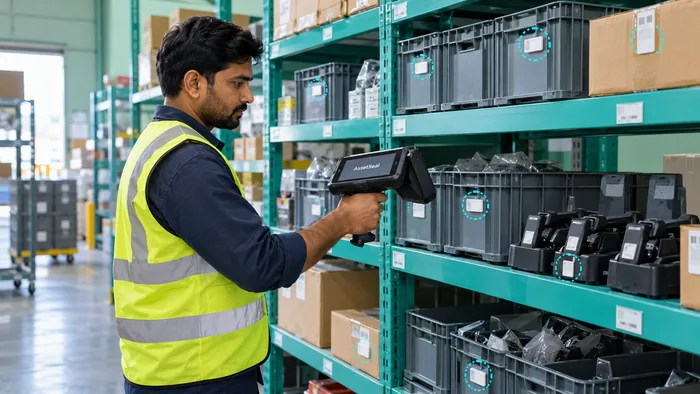 Worker cycle-counting tagged totes